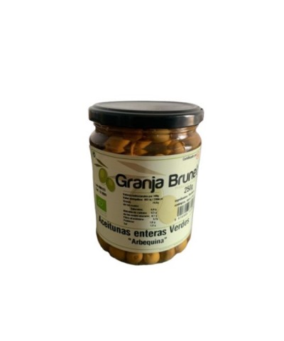 Aceituna verde Arbequina GRANJA BRUNET 250 gr ECO