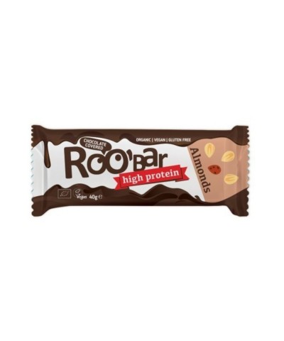 Barrita almendra chocolate proteina sin gluten ROOBAR 40 gr
