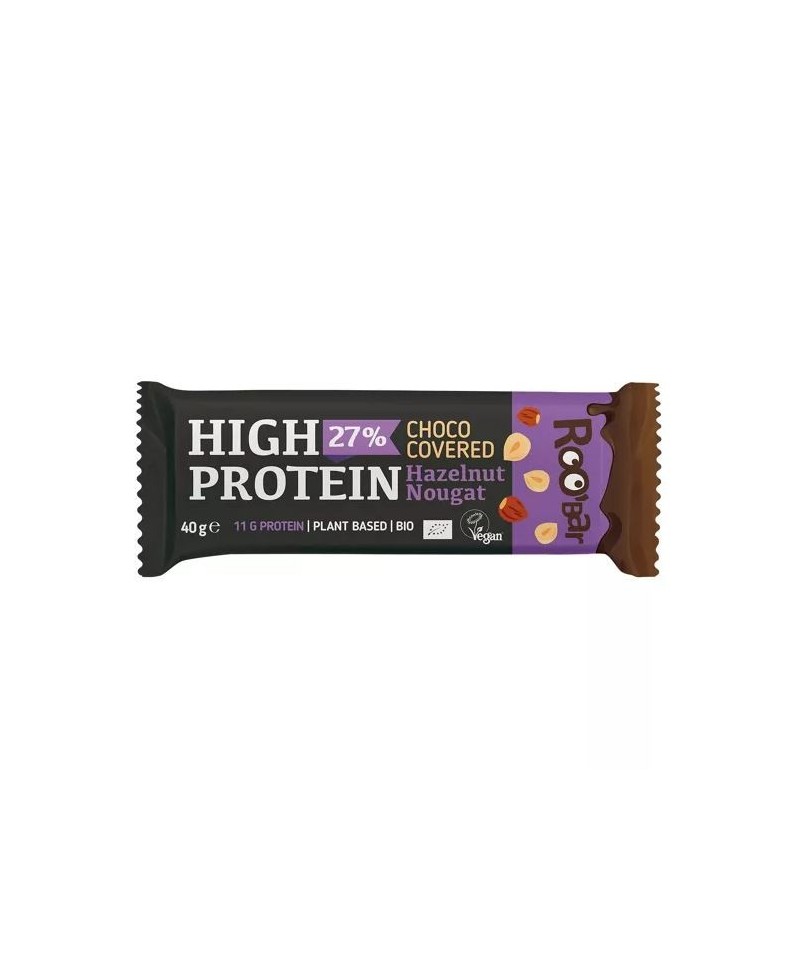 Barrita avellana chocolate 27% proteina ROOBAR 40 gr bio