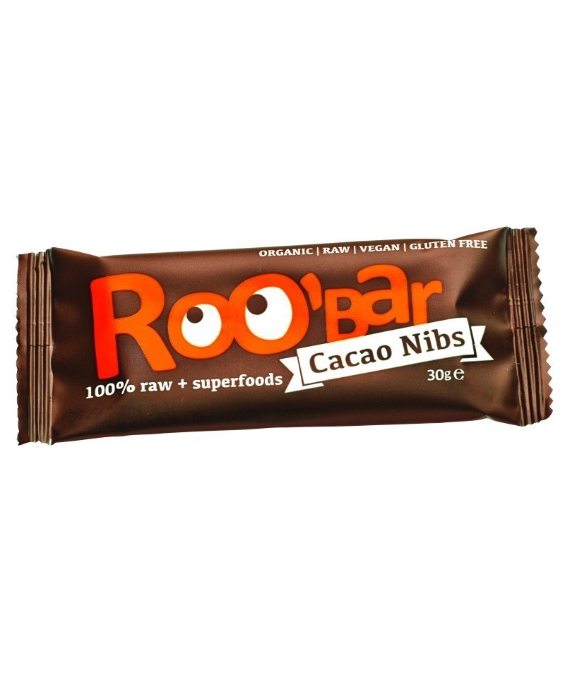 Barrita cacao nibs sin gluten ROOBAR 30 gr