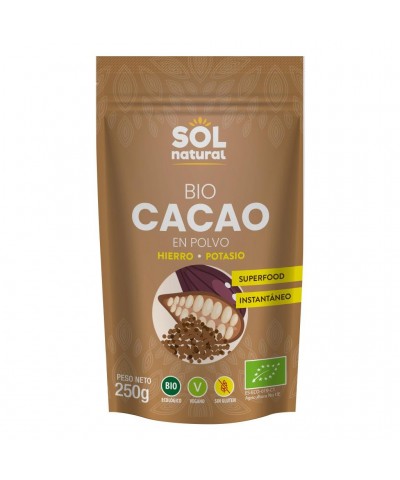 Cacao polvo crudo raw SOL NATURAL 250 gr BIO