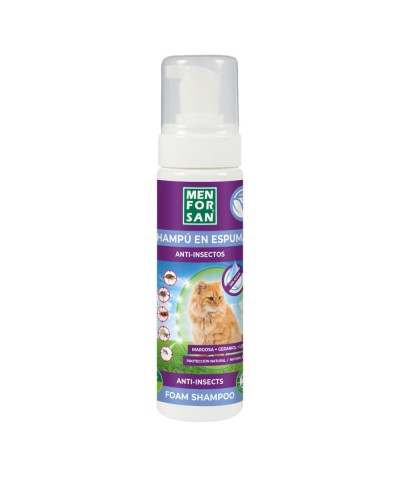 Champu anti insectos en espuma gatos MEN FOR SAN 200 ml