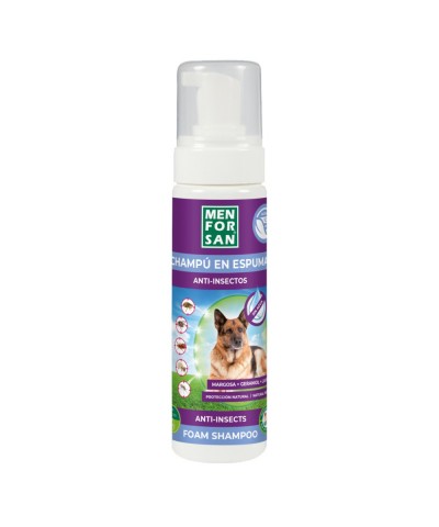 Champu anti insectos en espuma perros MEN FOR SAN 200 ml