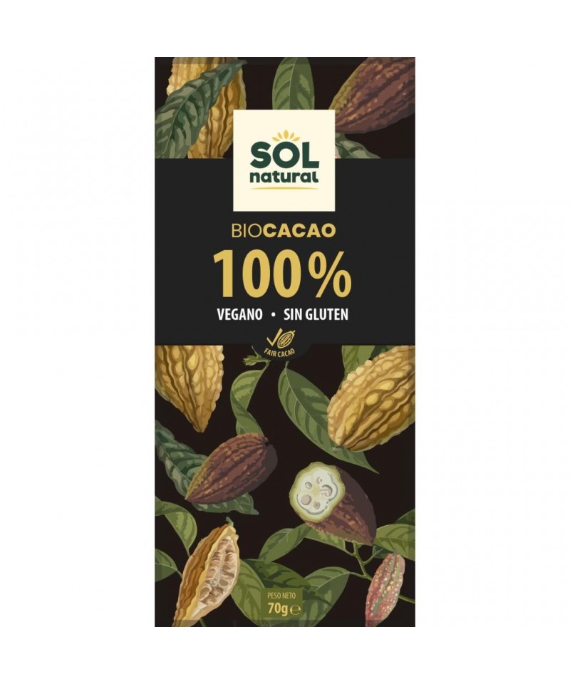 Chocolate 100% SOL NATURAL 70 gr BIO