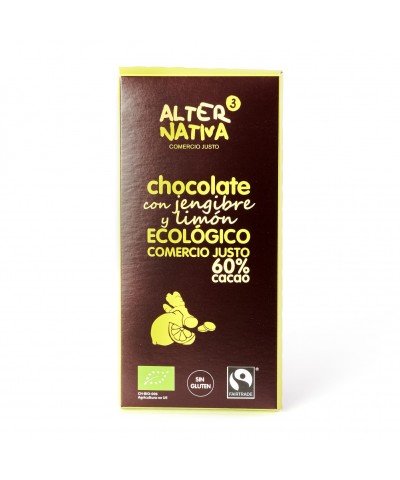 Chocolate 60% jengibre limon ALTERNATIVA 3 (80 gr) BIO