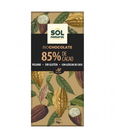 Chocolate 85% cacao SOL NATURAL 70 gr BIO