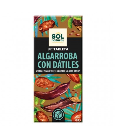 Chocolate algarroba datiles SOL NATURAL 70 gr BIO