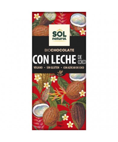 Chocolate leche coco SOL NATURAL 70 gr BIO