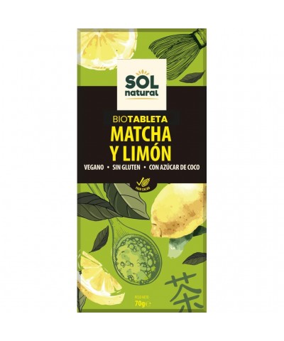Chocolate matcha limon SOL NATURAL 70 gr BIO