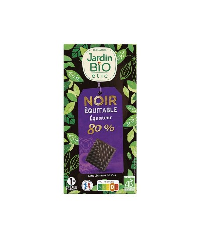 Chocolate negro 80% cacao Ecuador JARDIN BIO 100 gr