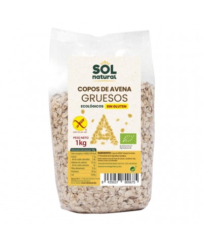 Copos avena gruesos integrales sin gluten SOL NATURAL 1 kg BIO