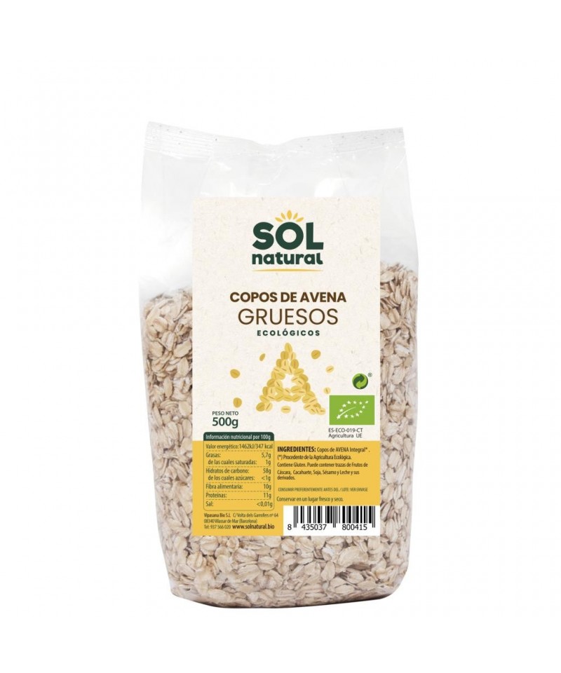 Copos avena gruesos SOL NATURAL 500 gr BIO