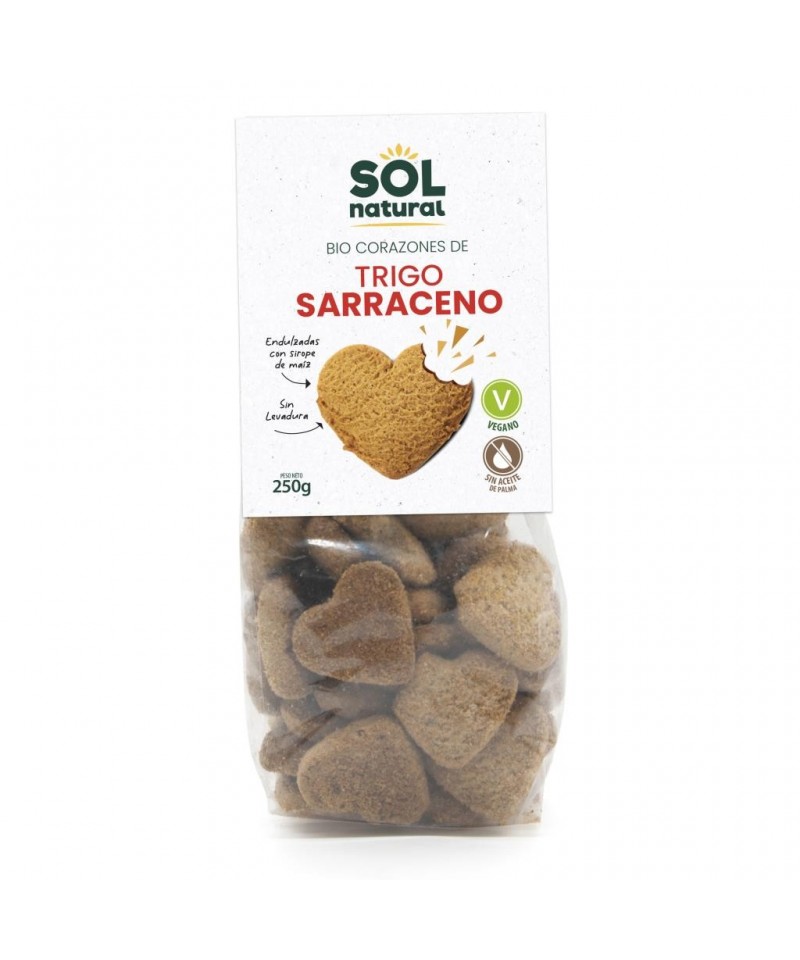 Corazones trigo sarraceno sirope maiz SOL NATURAL 250 gr BIO