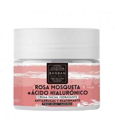 Crema facial rosa mosqueta acido hialuronico BANBAN 50 ml