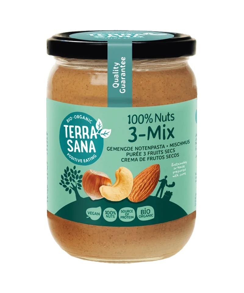 Crema frutos secos sin cacahuete 3-Mix TERRASANA 500 gr BIO