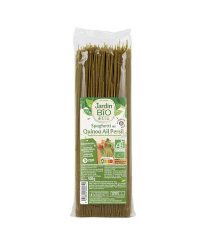 Espagueti quinoa con ajo y perejil JARDIN BIO 500 gr