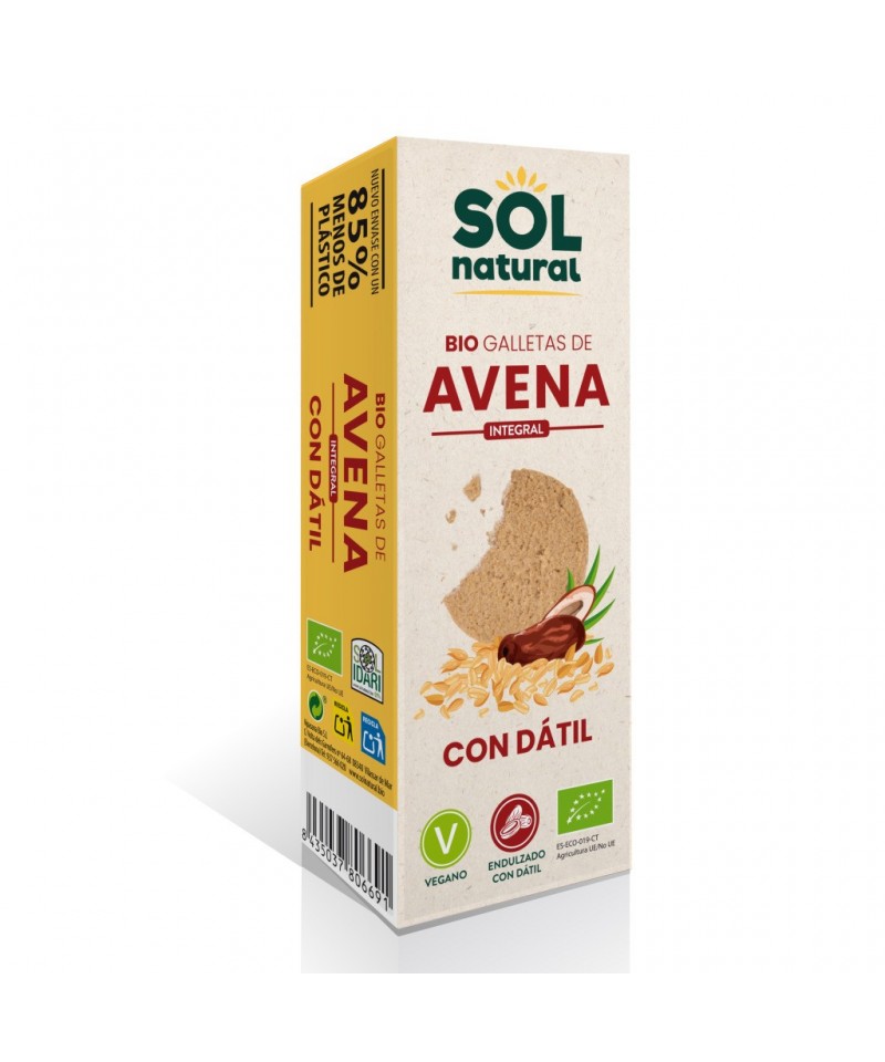 Galleta avena endulzada datil SOL NATURAL 170 gr BIO