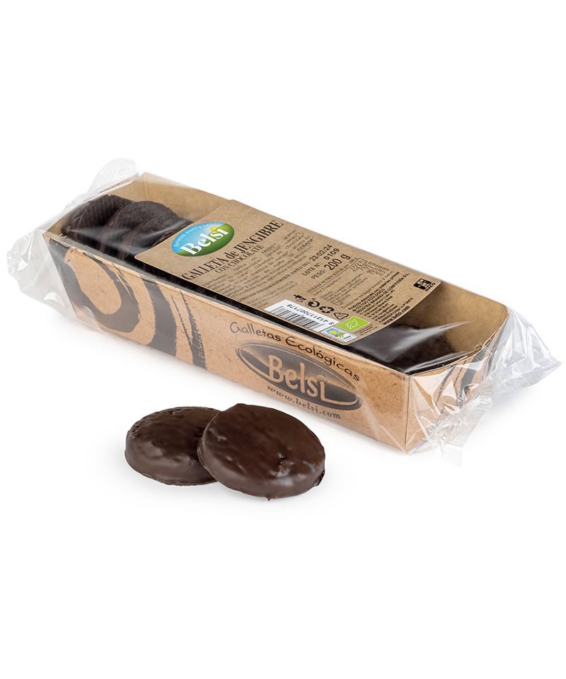 Galleta jengibre bañadas chocolate BELSI 200 gr BIO