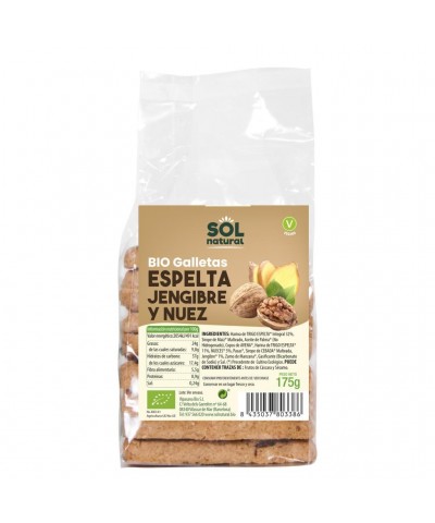 Galleta jengibre nueces SOL NATURAL 150 gr