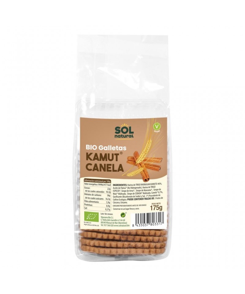 Galleta kamut canela SOL NATURAL 175 gr