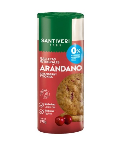 Galletas arandanos integrales 0% SANTIVERI 190 gr