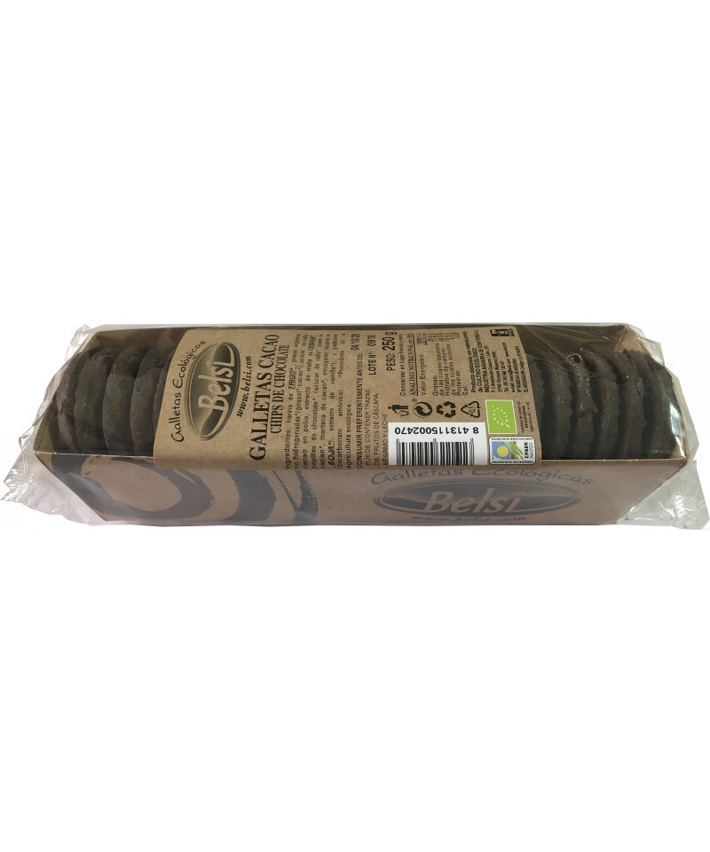 Galletas cacao chips chocolate BELSI 250 gr BIO