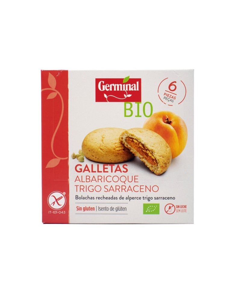 Galletas trigo sarraceno rellenas albaricoque GERMINAL 200 gr BIO