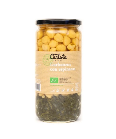 Garbanzos con espinacas CARLOTA 720 gr BIO