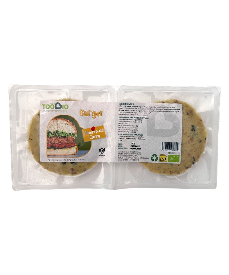 Hamburguesa puerro curry TOO BIO 160 gr BIO