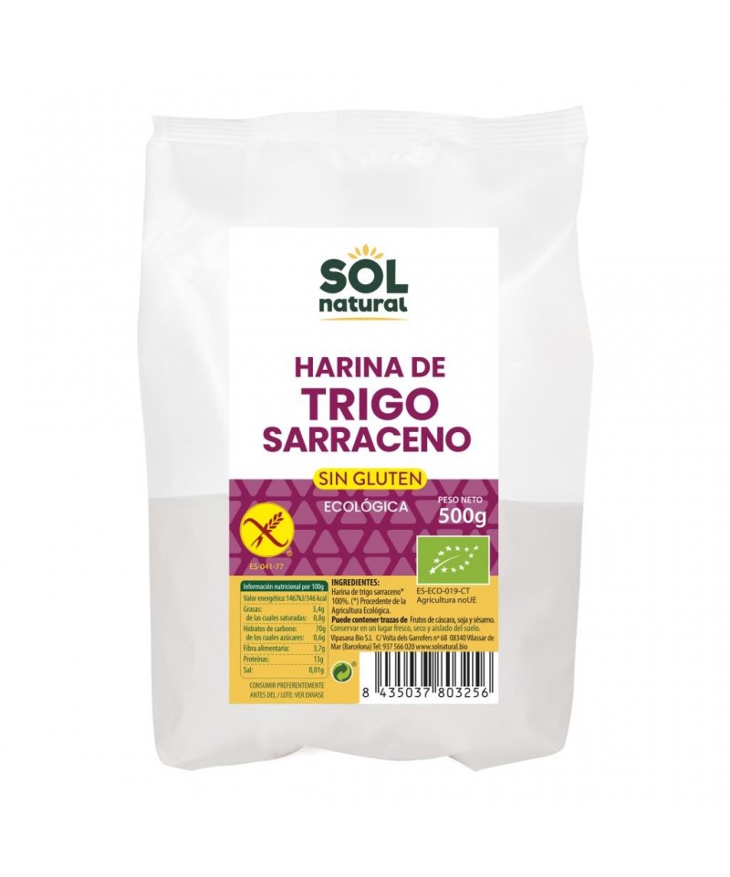 Harina trigo sarraceno sin gluten SOL NATURAL 500 gr BIO