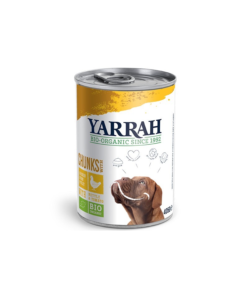 Lata perros pollo trozos YARRAH 400 gr