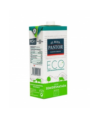 Leche vaca semidesnatada BUEN PASTOR 1 l BIO