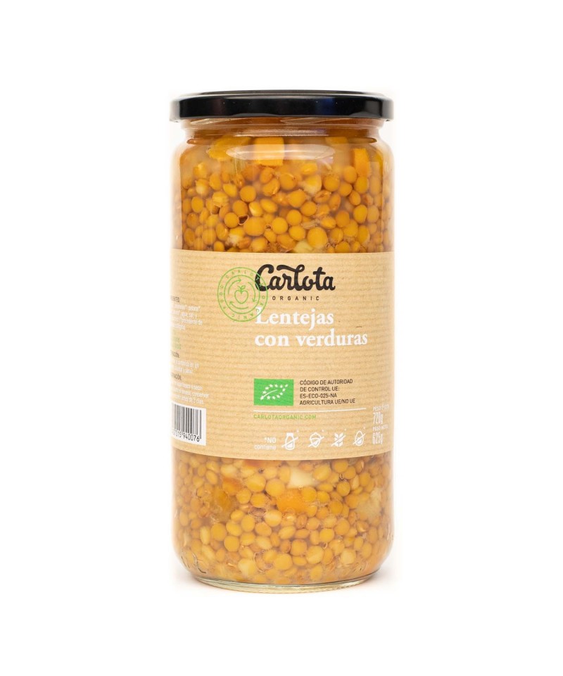 Lenteja con verduras CARLOTA 720 gr BIO