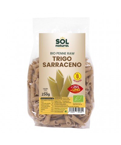 Macarron trigo sarraceno con lino sin gluten SOL NATURAL 250 gr BIO