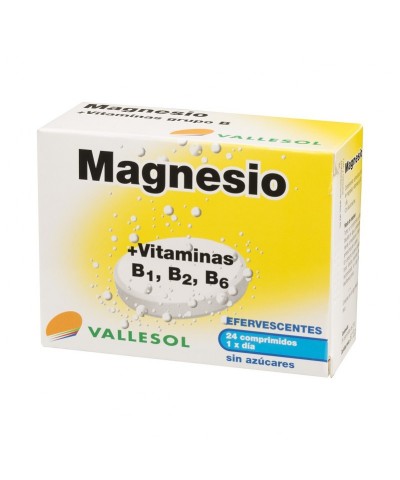 Magnesio y vitamina B efervescente VALLESOL 24 comprimidos