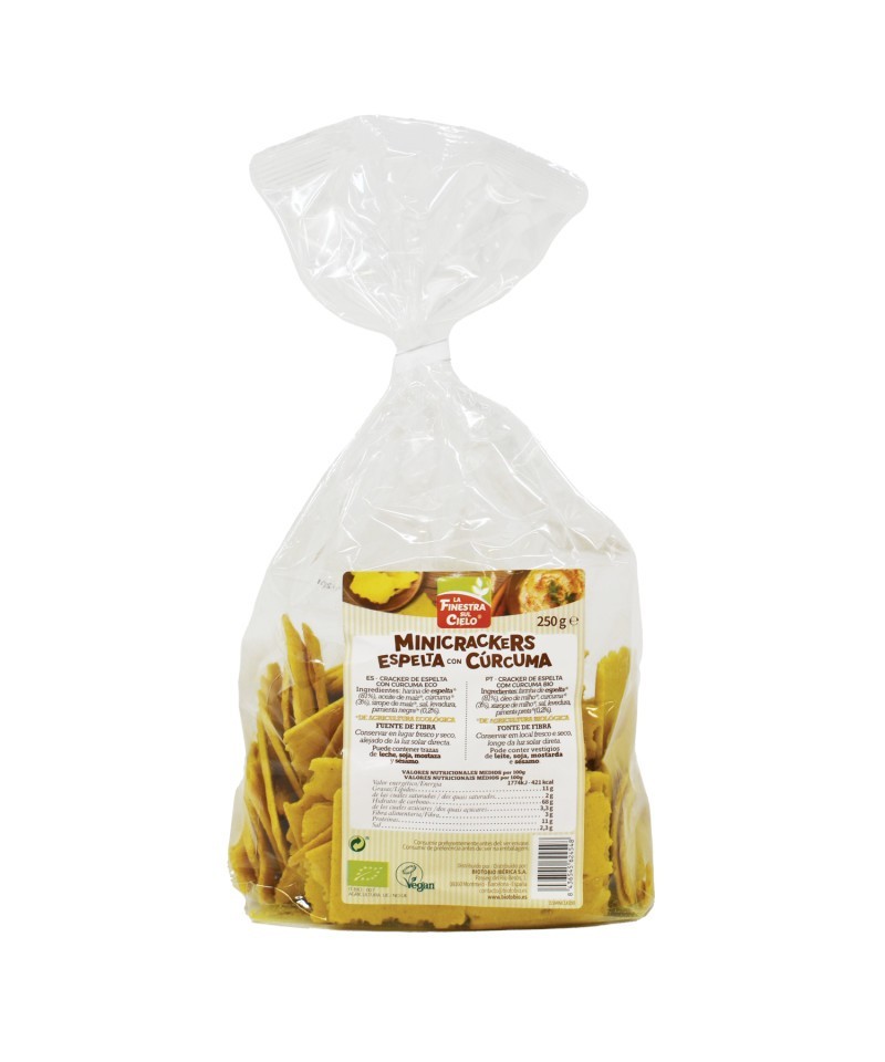 Mini crackers espelta curcuma pimienta FINESTRA 250 gr BIO