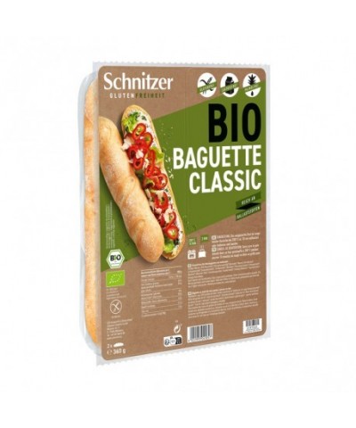 Pan Baguette clasica sin gluten SCHNITZER 2x180 gr BIO