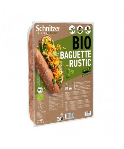 Pan Baguette rustica sin gluten SCHNITZER2x160 gr BIO