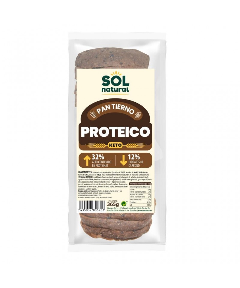 Pan proteico keto SOL NATURAL 365 gr BIO