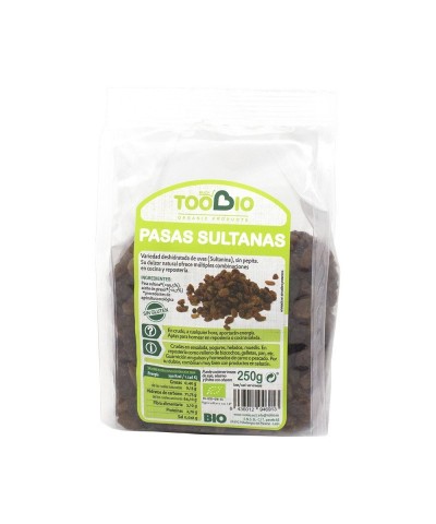 Pasas sultanas sin gluten TOO BIO 250 gr BIO