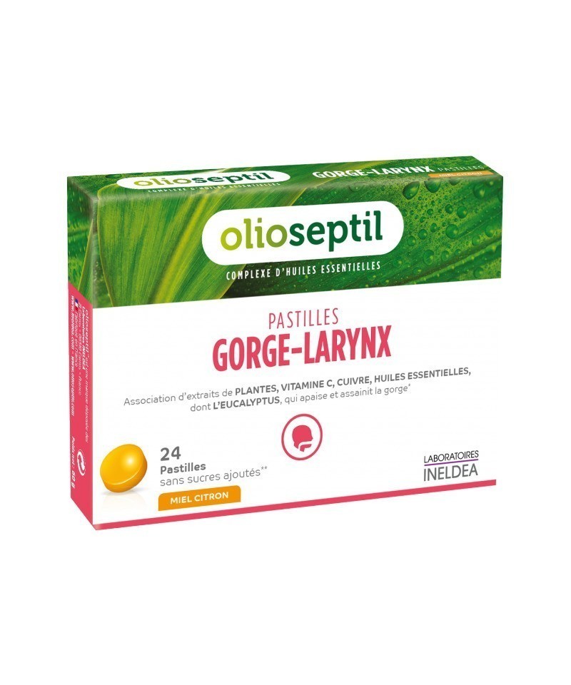 Preparado laringe garganta miel limon OLIOSEPTIL 24 pastillas