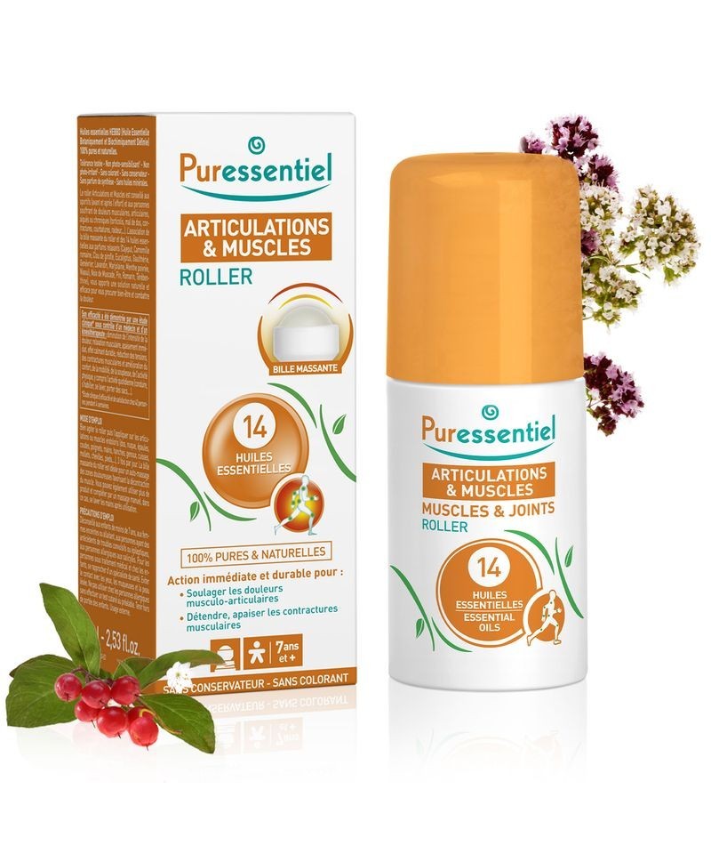 Roll-on musculos articulaciones 14 aceites esenciales PURESSENTIEL 75 ml