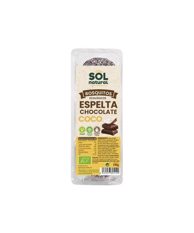 Rosquitos espelta chocolate coco SOL NATURAL 190 gr BIO
