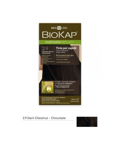 Tinte delicato castaño oscuro chocolate 2.90 BIOKAP 140 ml