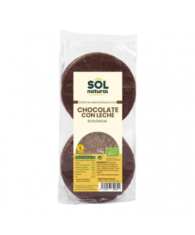 Tortas arroz chocolate leche SOL NATURAL 100 gr BIO