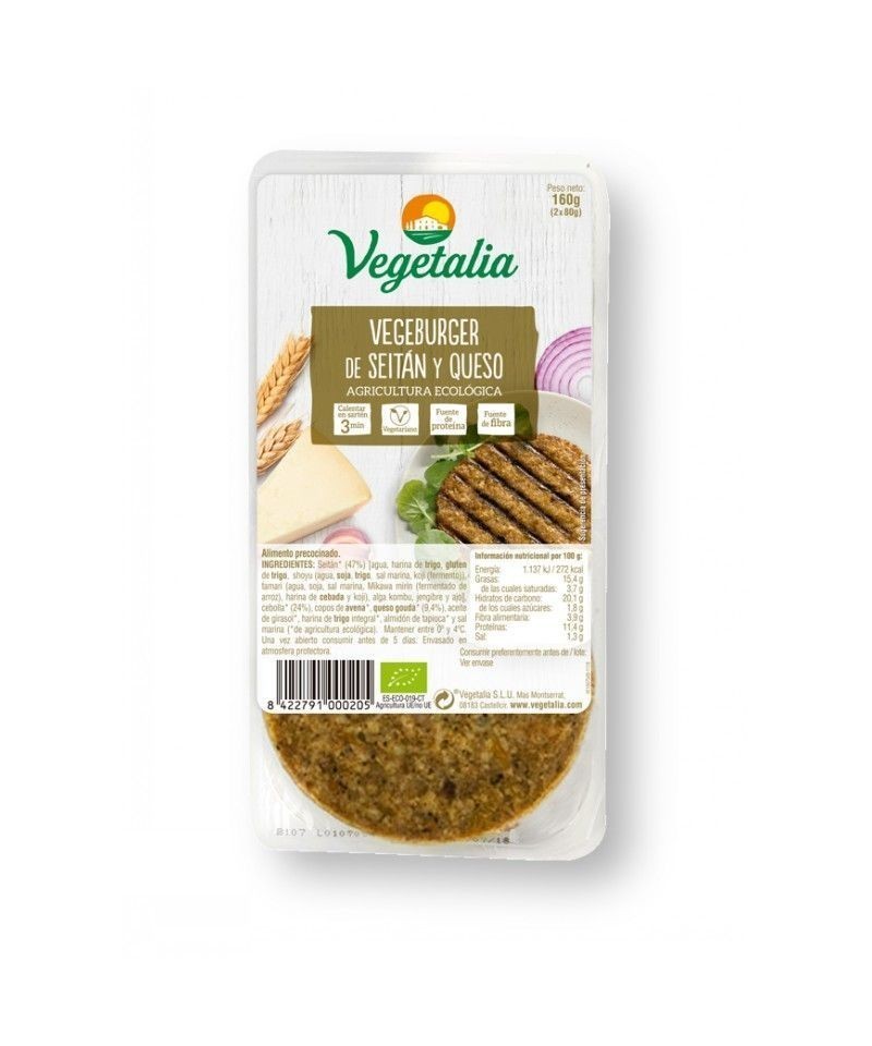 Vegeburger seitan queso VEGETALIA 160 gr