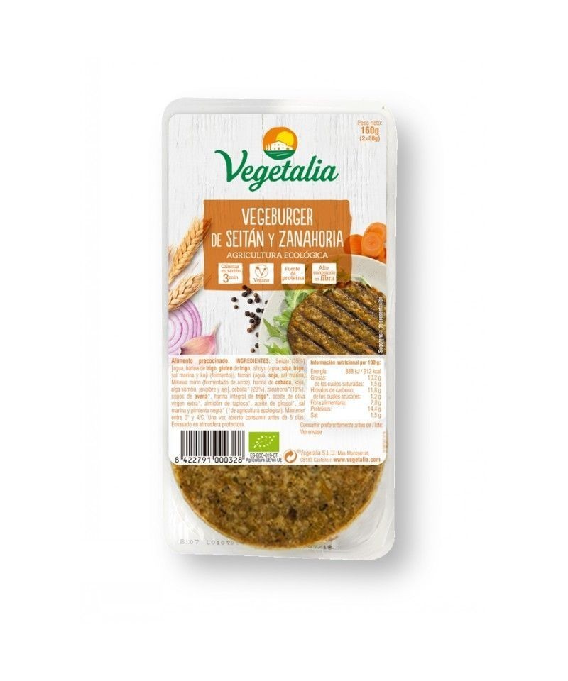 Vegeburger seitan zanahoria VEGETALIA 160 gr