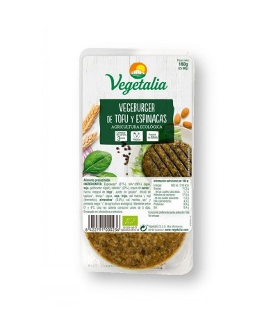 Vegeburger tofu espinacas VEGETALIA 160 gr