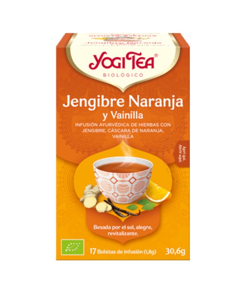 Yogi tea infusion jengibre naranja vainilla 17 bolsas BIO