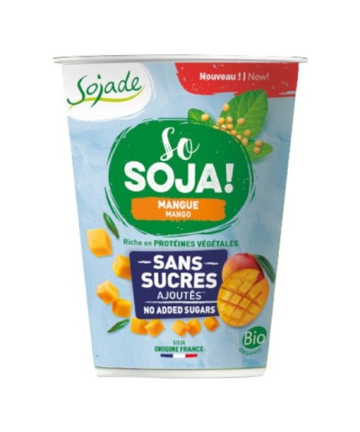 Yogur soja mango sin azucar SOJADE 400 gr BIO